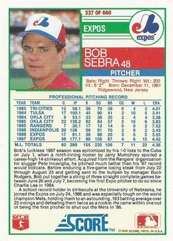 Bob Sebra  baseball card collectible - Main Image 2