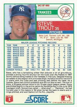 Steve Trout  baseball card collectible - Main Image 2