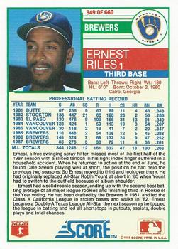 Ernest Riles  baseball card collectible - Main Image 2