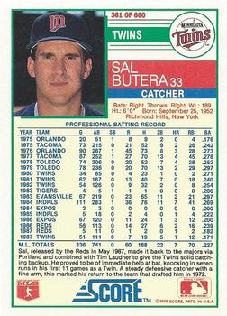 Sal Butera  baseball card collectible - Main Image 2