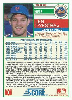 Len Dykstra  baseball card collectible - Main Image 2