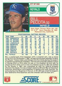 Bill Pecota  baseball card collectible - Main Image 2