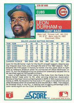 Leon Durham  baseball card collectible - Main Image 2
