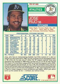 Jose Rijo  baseball card collectible - Main Image 2