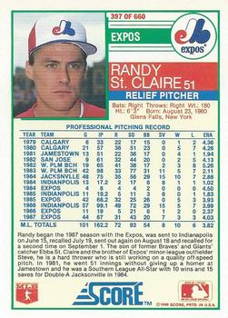 Randy St. Claire  baseball card collectible - Main Image 2