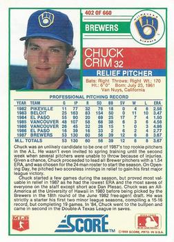 Chuck Crim  baseball card collectible - Main Image 2