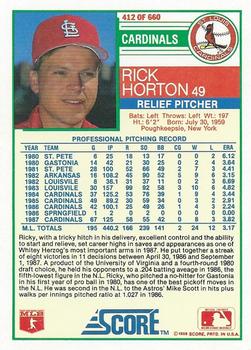 Ricky Horton  baseball card collectible - Main Image 2