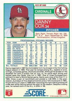 Danny Cox  baseball card collectible - Main Image 2