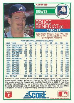 Bruce Benedict  baseball card collectible - Main Image 2