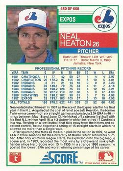 Neal Heaton  baseball card collectible - Main Image 2