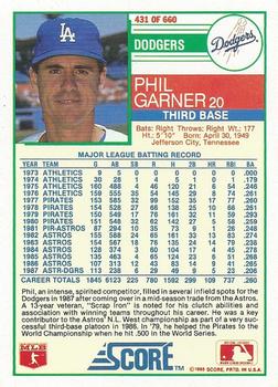 Phil Garner  baseball card collectible - Main Image 2