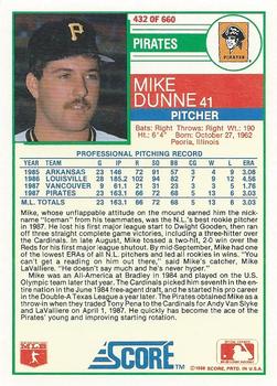 Mike Dunne  baseball card collectible - Main Image 2