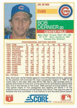 Bob Dernier  baseball card collectible - Main Image 2
