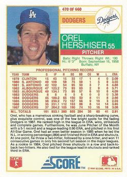 Orel Hershiser  baseball card collectible - Main Image 2
