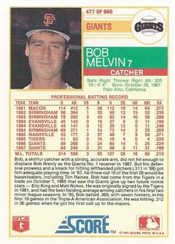 Bob Melvin  baseball card collectible - Main Image 2