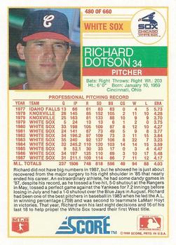 Richard Dotson  baseball card collectible - Main Image 2