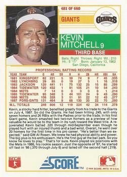 Kevin Mitchell  baseball card collectible - Main Image 2