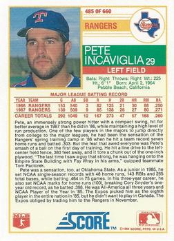 Pete Incaviglia  baseball card collectible - Main Image 2