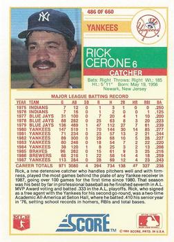 Rick Cerone  baseball card collectible - Main Image 2