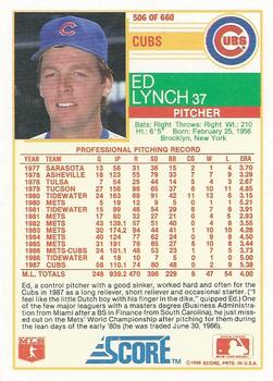Ed Lynch  baseball card collectible - Main Image 2