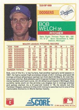 Bob Welch  baseball card collectible - Main Image 2