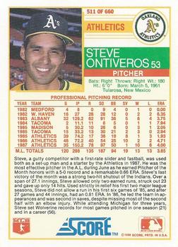 Steve Ontiveros  baseball card collectible - Main Image 2