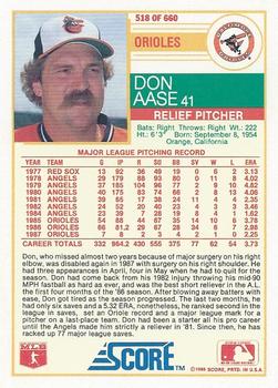 Don Aase  baseball card collectible - Main Image 2