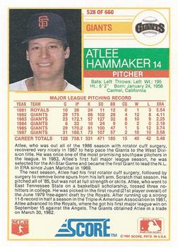 Atlee Hammaker  baseball card collectible - Main Image 2