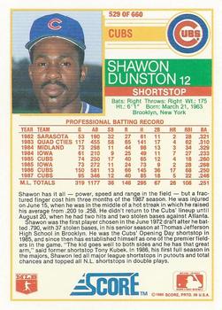 Shawon Dunston  baseball card collectible - Main Image 2