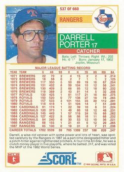 Darrell Porter  baseball card collectible - Main Image 2