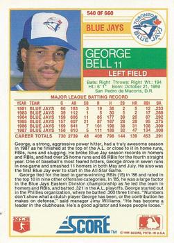 George Bell  baseball card collectible - Main Image 2