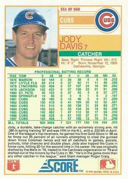 Jody Davis  baseball card collectible - Main Image 2