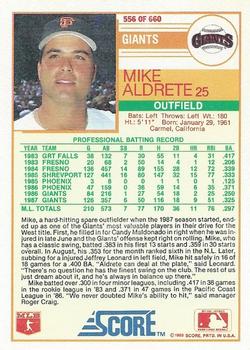 Mike Aldrete  baseball card collectible - Main Image 2