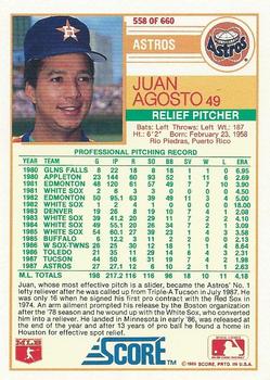 Juan Agosto  baseball card collectible - Main Image 2
