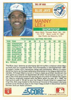 Manny Lee  baseball card collectible - Main Image 2