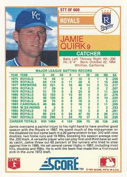 Jamie Quirk  baseball card collectible - Main Image 2