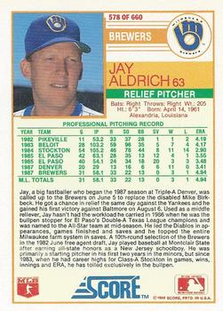 Jay Aldrich  baseball card collectible - Main Image 2