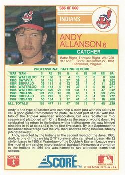 Andy Allanson  baseball card collectible - Main Image 2