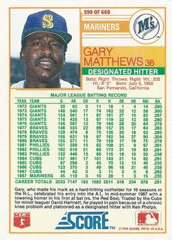 Gary Matthews  baseball card collectible - Main Image 2
