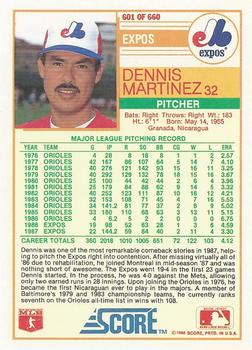 Dennis Martinez  baseball card collectible - Main Image 2