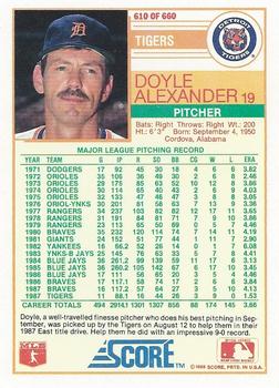 Doyle Alexander  baseball card collectible - Main Image 2