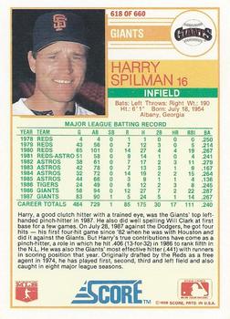 Harry Spilman  baseball card collectible - Main Image 2