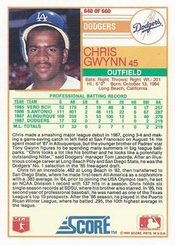 Chris Gwynn  baseball card collectible - Main Image 2