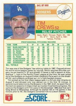 Tim Crews  baseball card collectible - Main Image 2