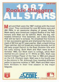 Mark McGwire / Matt Nokes  baseball card collectible - Main Image 2