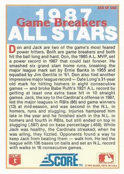 Don Mattingly / Jack Clark  baseball card collectible - Main Image 2