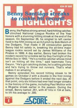 Benny Santiago  baseball card collectible - Main Image 2