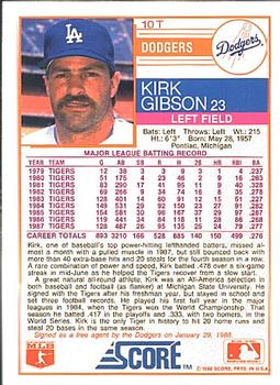 Kirk Gibson  baseball card collectible - Main Image 2