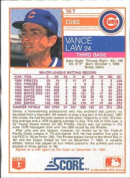Vance Law  baseball card collectible - Main Image 2