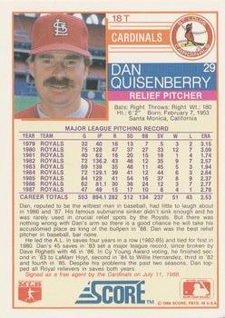 Dan Quisenberry  baseball card collectible - Main Image 2